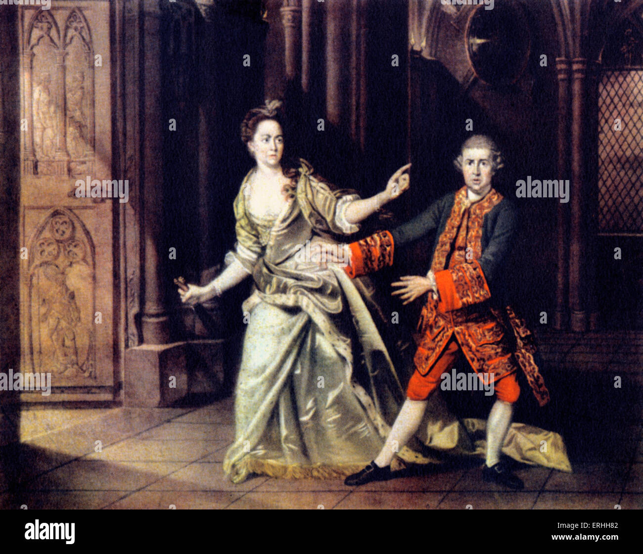 William Shakespeare 's Macbeth - David Garrick e la Sig.ra Pritchard come Macbeth e Lady Macbeth. Inglese poeta e drammaturgo 26 Foto Stock