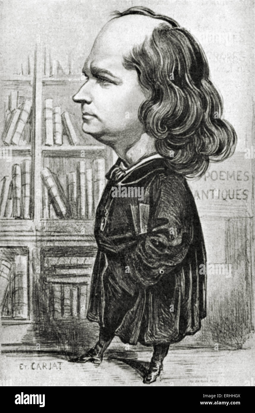 Charles-Marie Leconte de Lisle - profilo verticale. Poeta francese 1818-1894. Da E. Carjat. Foto Stock