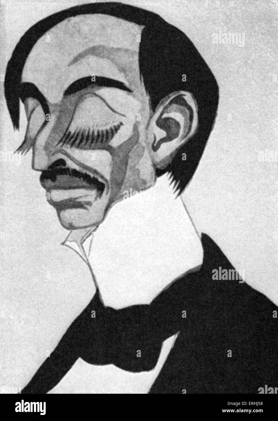 Maurice Barrès - caricatura del romanziere francese, giornalista, politico e figura importante nei primi anni di sviluppo Foto Stock