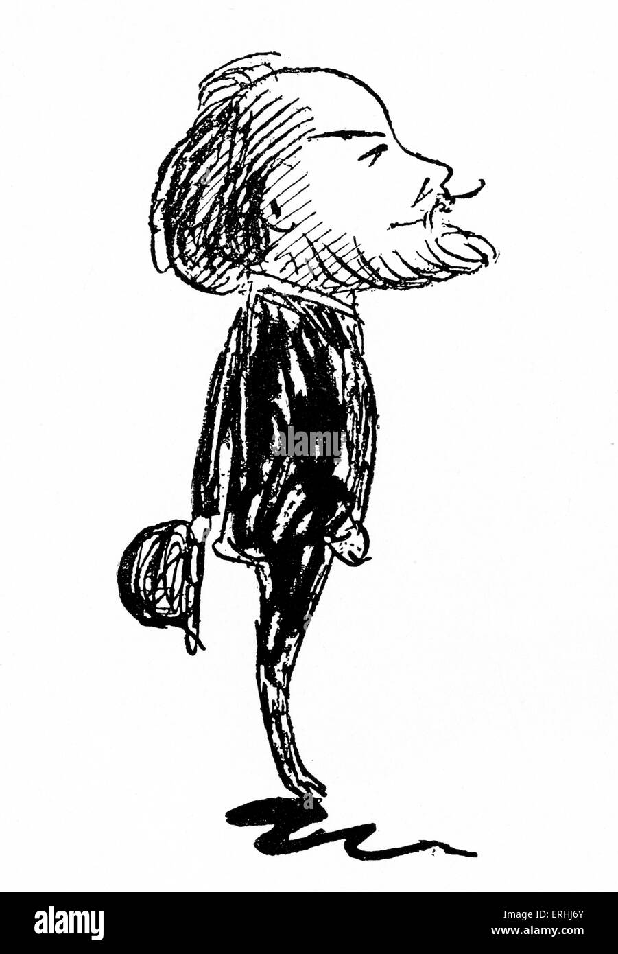 Paul Verlaine - ritratto di auto del poeta francese. 30 Marzo 1844 - 8 gennaio 1896. Foto Stock