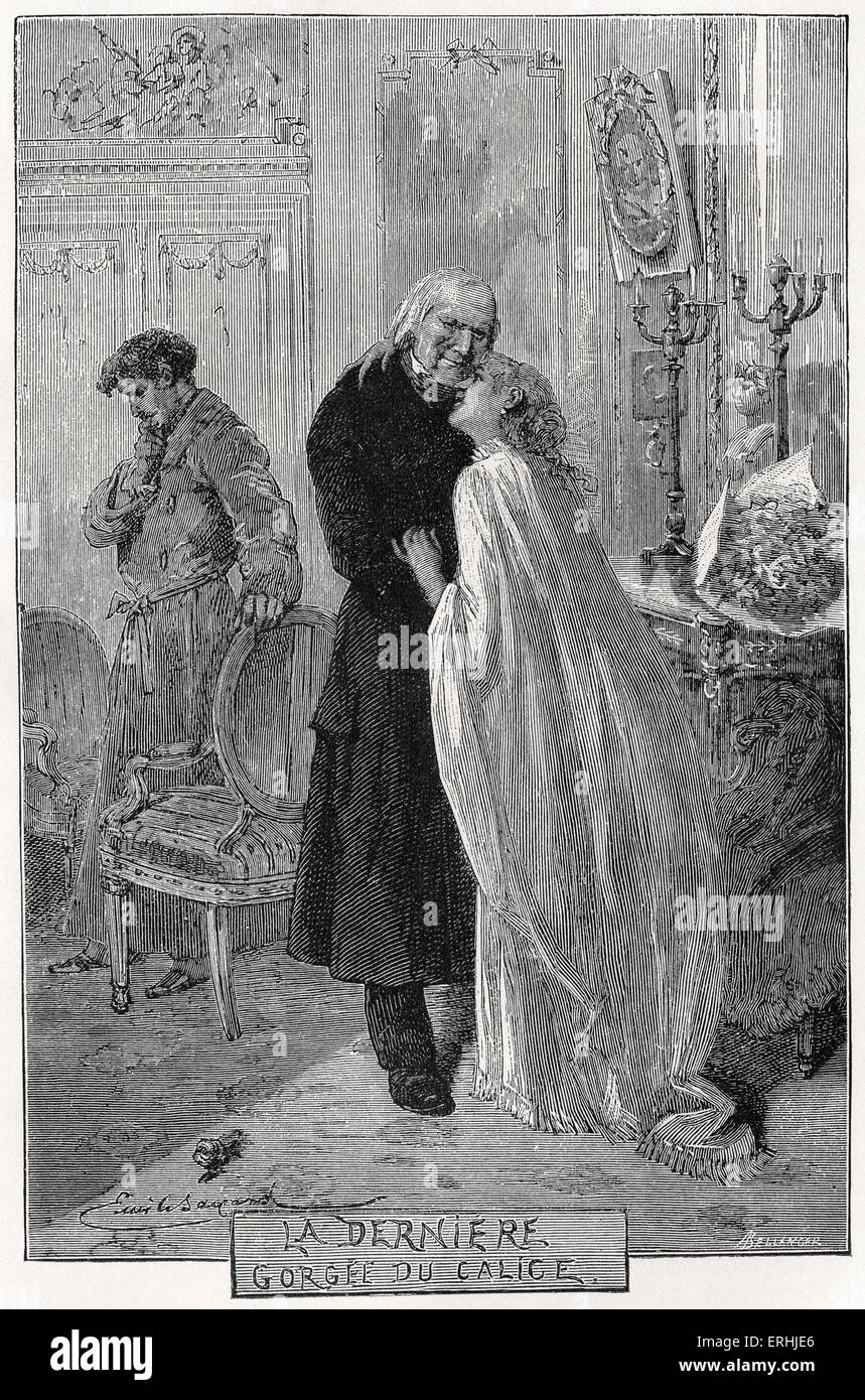 Victor Hugo - Illustrazione per il poeta francese e romanziere del romanzo, "Les Misérables'. 'L'ultima goccia nella tazza' 26 febbraio Foto Stock