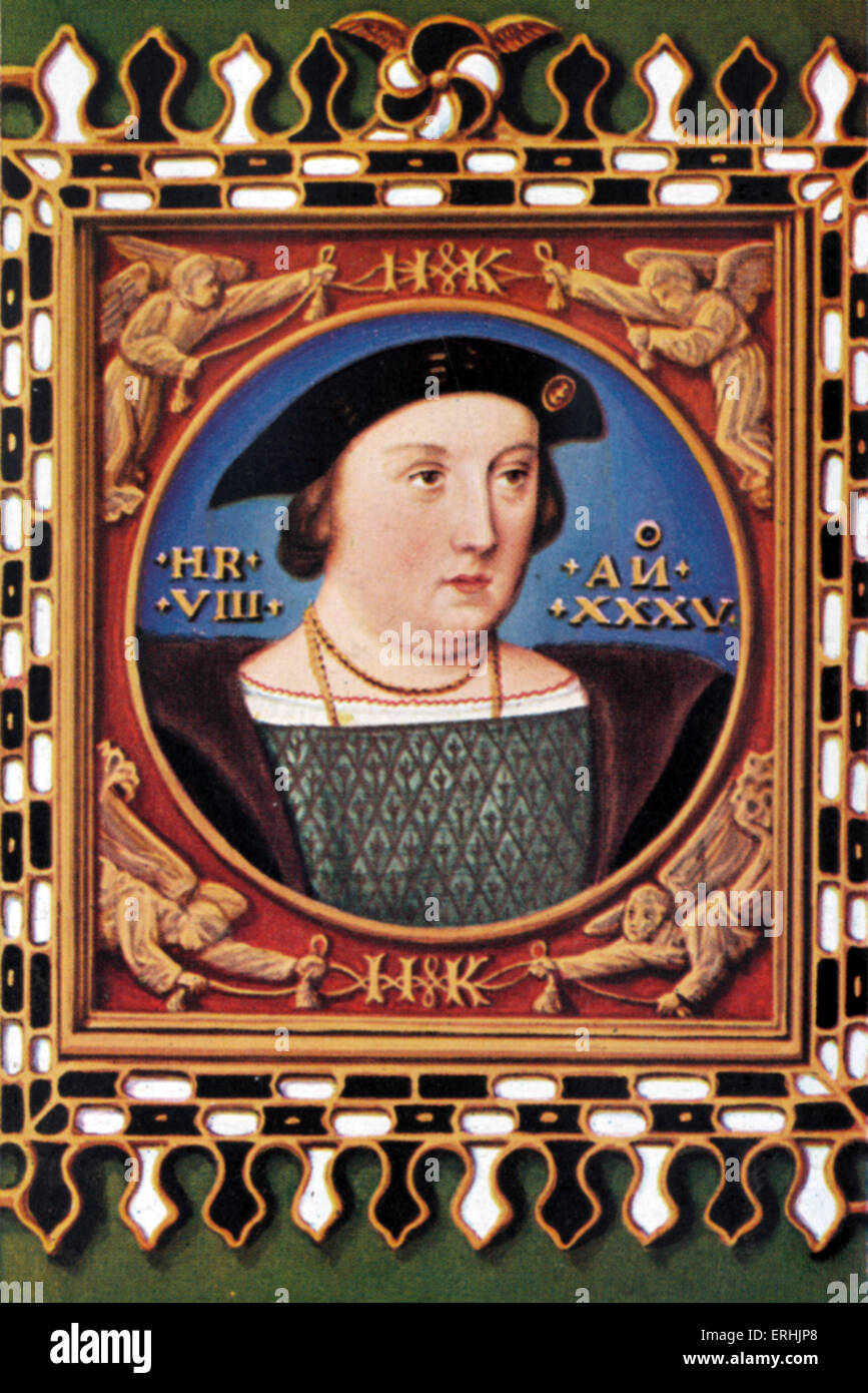 Henry VIII. Ritratto del re d'Inghilterra. Dopo una miniatura del 1526. 28 Giugno 1491 - 28 Gennaio 1547 Foto Stock
