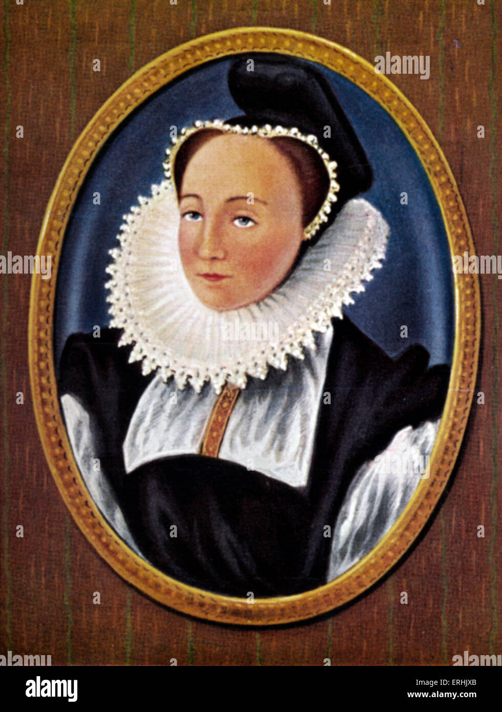 Elisabetta I. ritratto della regina d'Inghilterra. Dopo una miniatura di Nicholas Hilliard. 7 Settembre 1533 - 24 Marzo 1603 Foto Stock