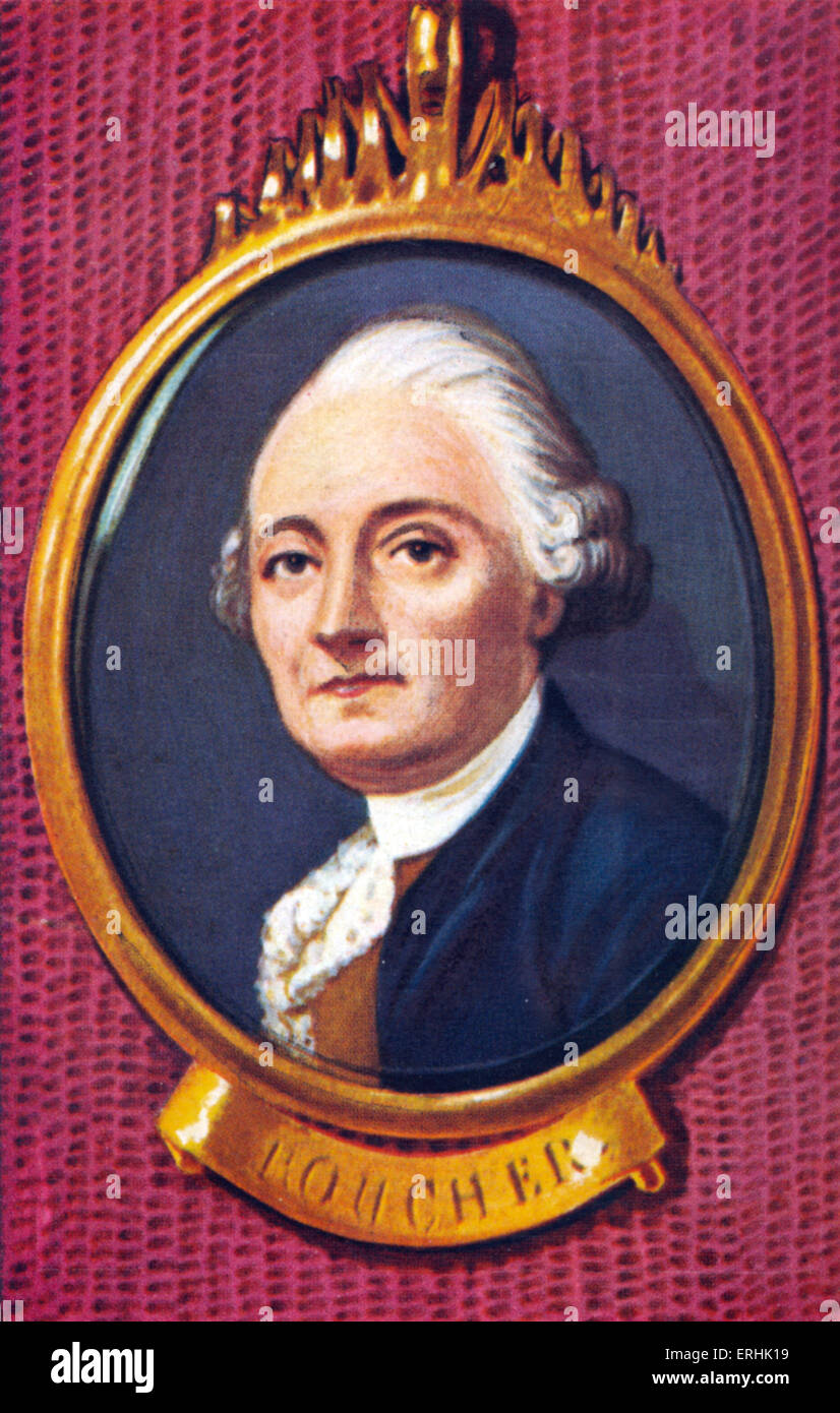 François Boucher. Ritratto del pittore francese. Dopo una miniatura da Bernet. 29 Settembre 1703 - 30 Maggio 1770 Foto Stock