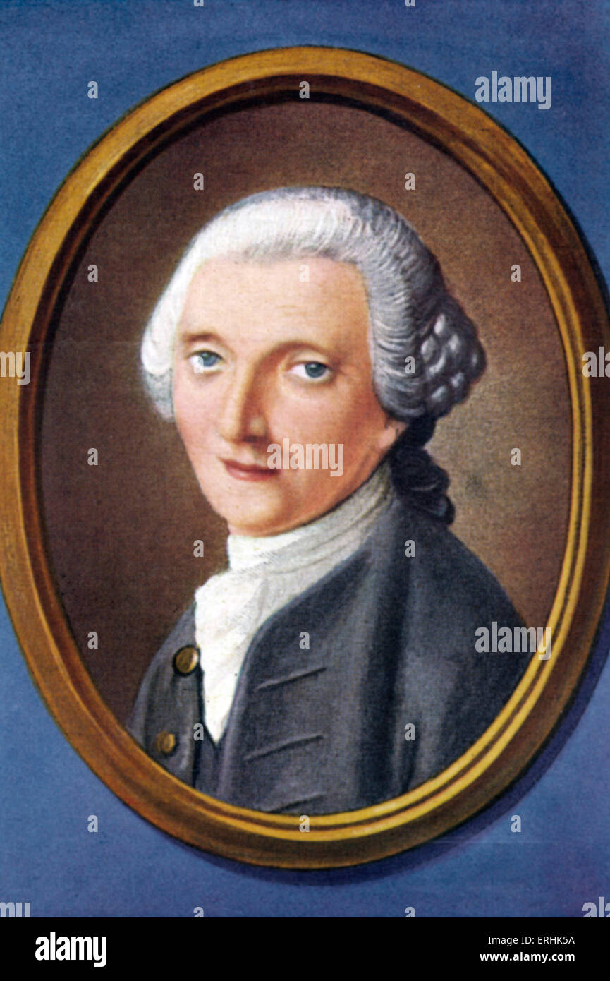 Christian Fürchtegott Gellert. Ritratto del poeta tedesco. 4 Luglio 1715 - 13 dicembre 1769 Foto Stock