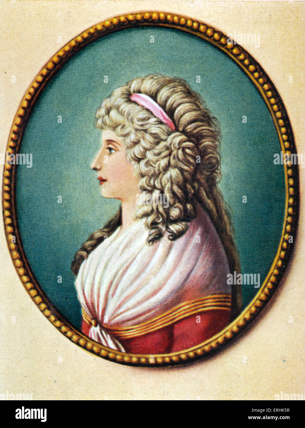 Charlotte von Stein. Ritratto di signora-in-attesa a Weimar che era vicino amici con scrittori tedesco Friedrich Schiller e Foto Stock