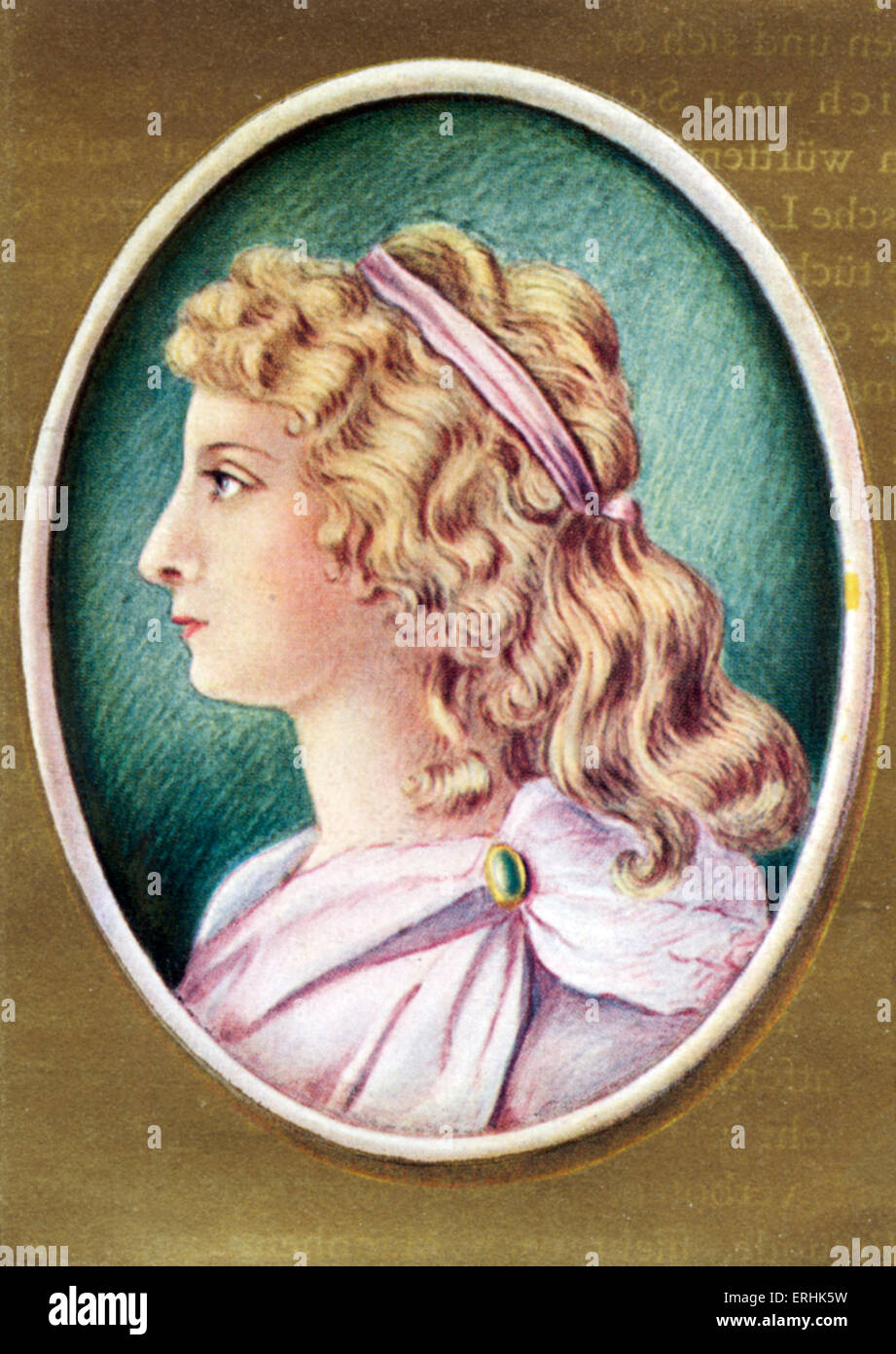 Charlotte von Lengefeld. Ritratto della moglie di scrittore tedesco Friedrich Schiller. 22 Novembre 1766 - 9 Luglio 1826 Foto Stock