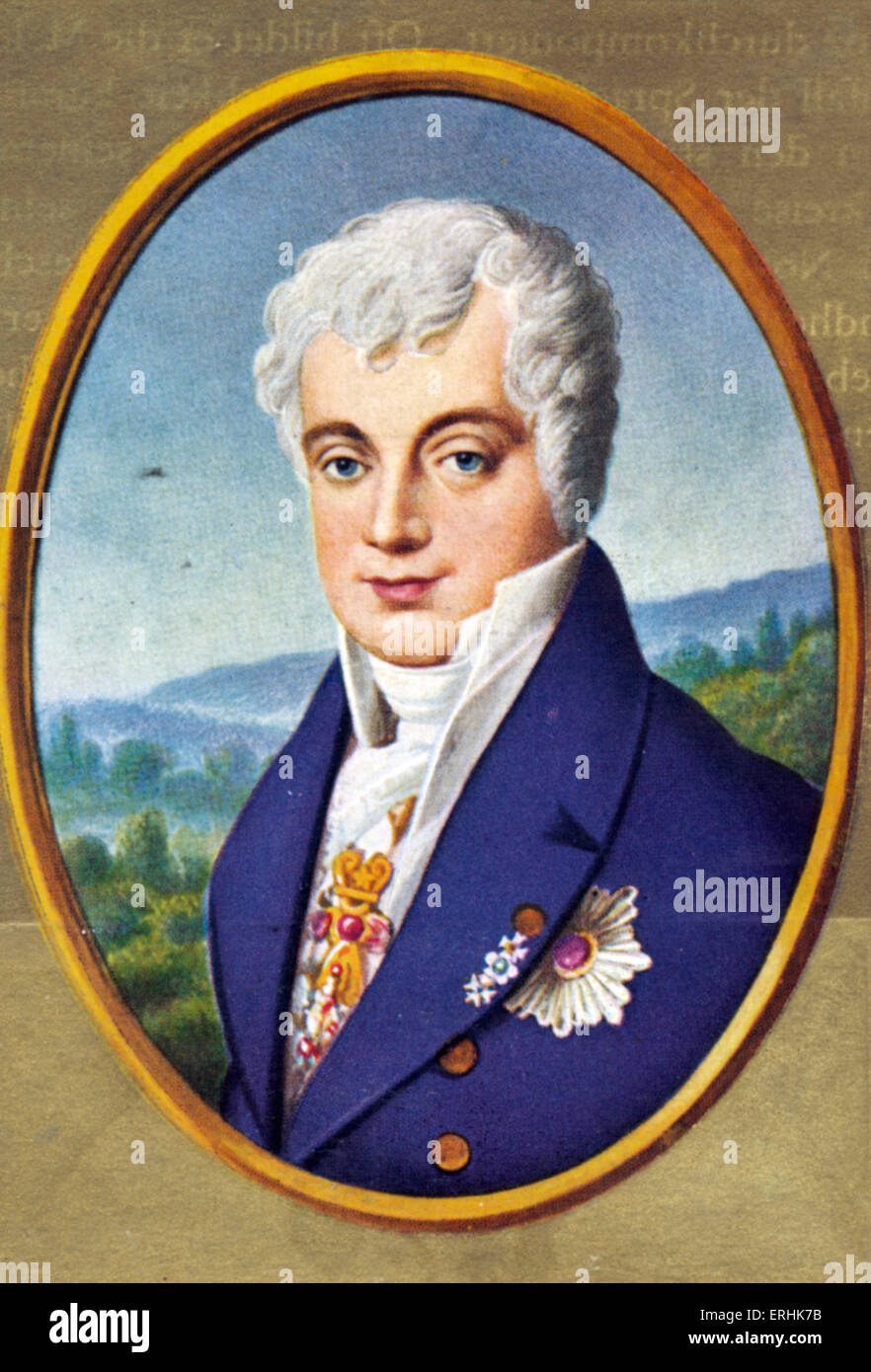 Klemens Wenzel Lothar Fürst von Metternich. Ritratto dell'uomo politico austriaco e diplomatico. Talvolta noto come il Principe Klemens Foto Stock