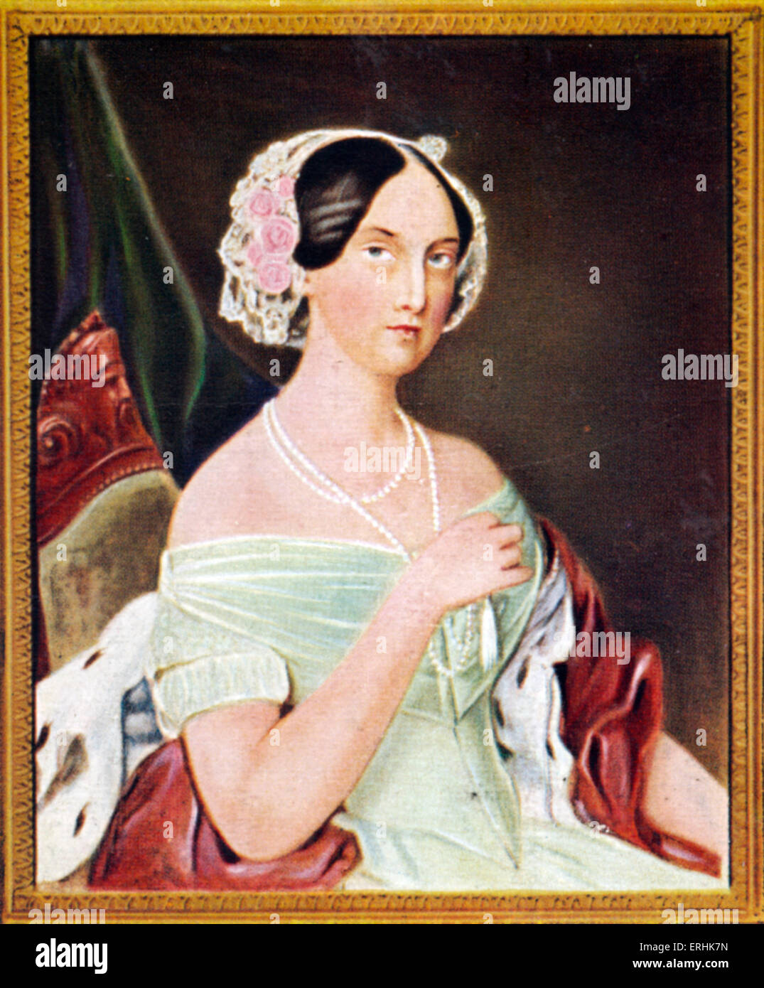 Olga Nikolajewna Romanova. Ritratto della principessa russa e Regina di Württemberg. Dopo una miniatura di Franz Napolean Foto Stock