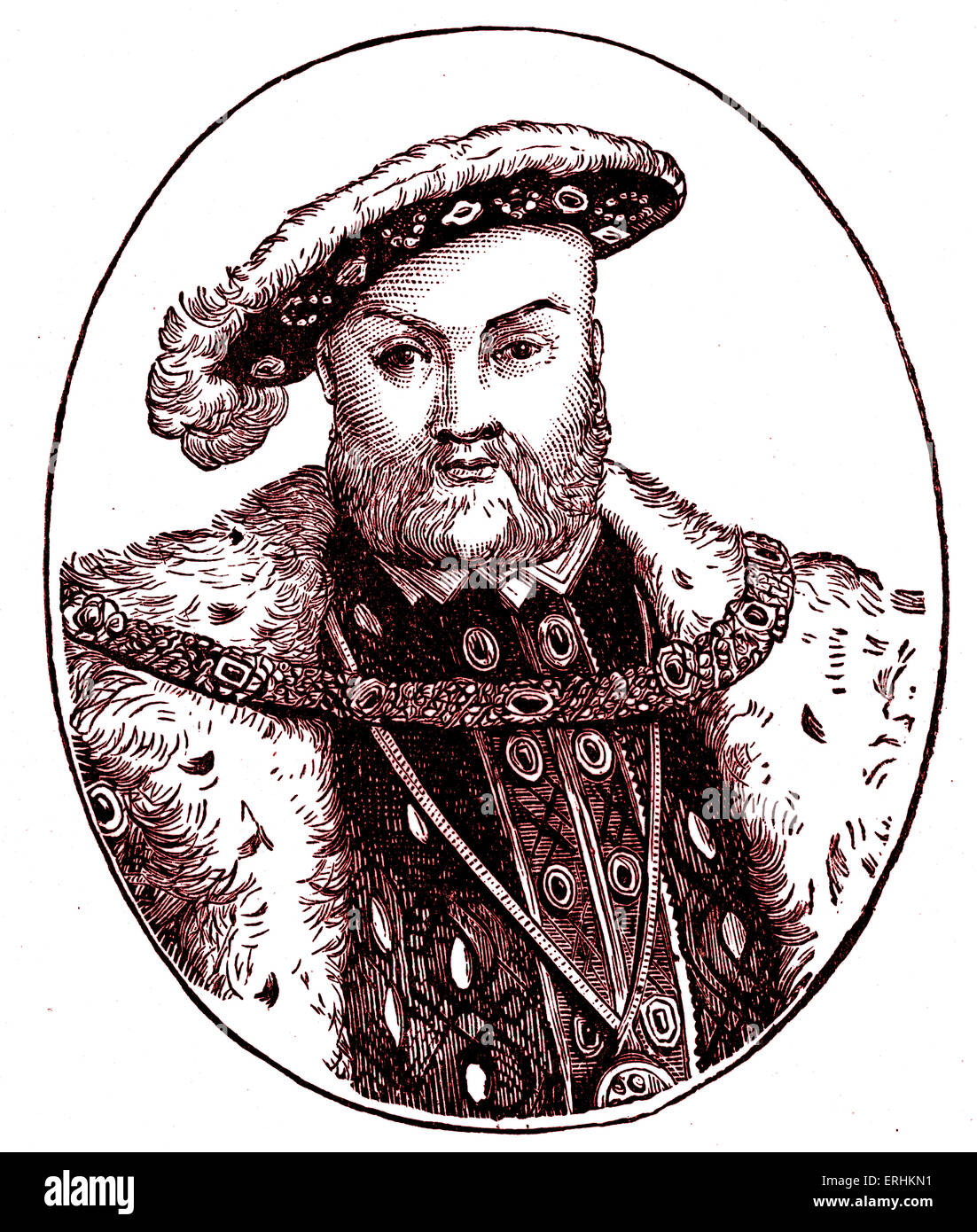 Henry VIII. Re d'Inghilterra. 28 Giugno 1491 - 28 gennaio 1547. Foto Stock
