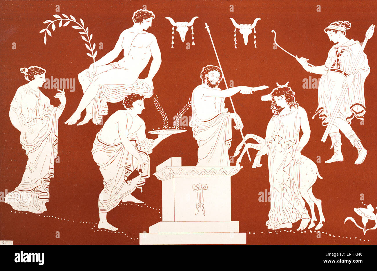 Iphigenia - il sacrificio della figlia di Agamennone e Clitennestra. La mitologia greca. Iphigeneia. Foto Stock