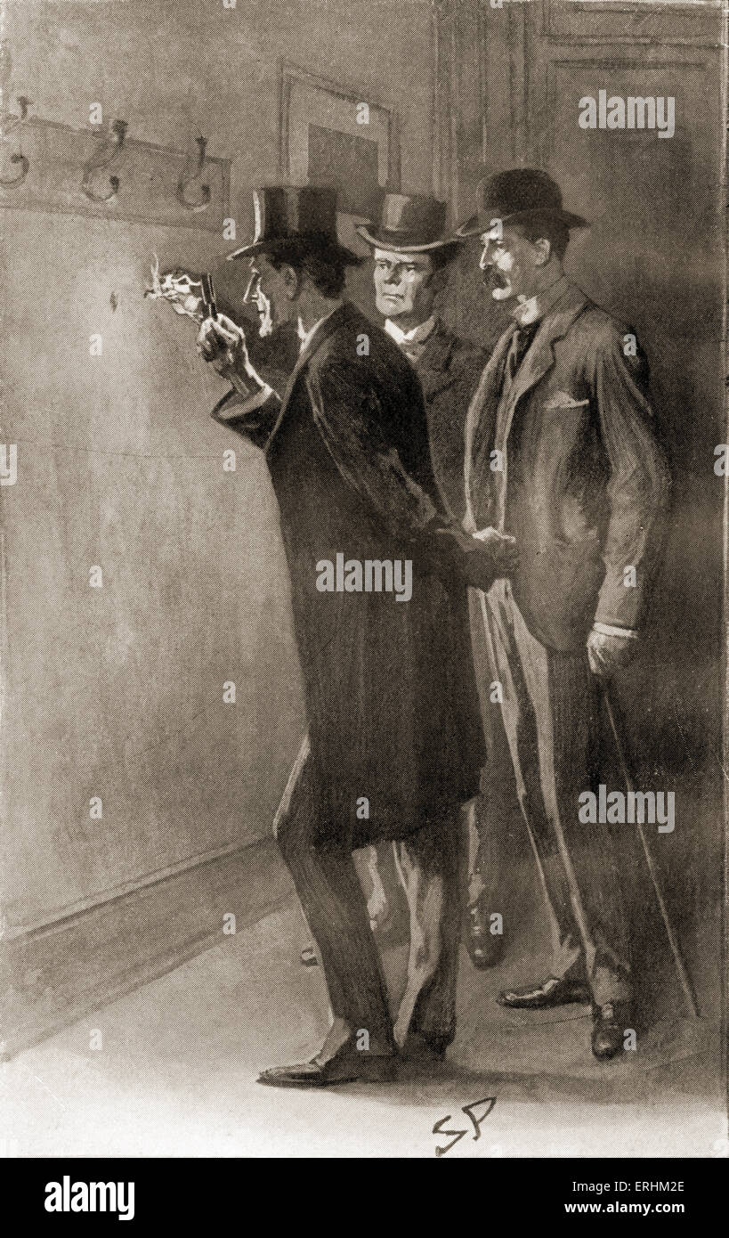 " Il ritorno di Sherlock Holmes di Sir Arthur Conan Doyle - ispettore di polizia Lestrade con Sherlock Holmes e il dottor Watson. Da Foto Stock