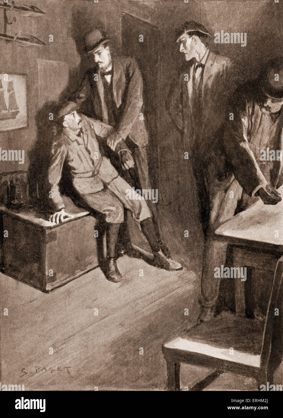 " Il ritorno di Sherlock Holmes di Sir Arthur Conan Doyle - Stanley Hopkins & Sherlock Holmes interrogando il sospetto che John Hopley Foto Stock