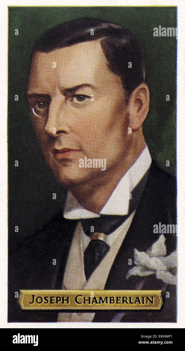 Joseph Chamberlain - politico inglese JC: 8 luglio 1836 - 2 luglio 1914. Una volta segretaria coloniale. Foto Stock