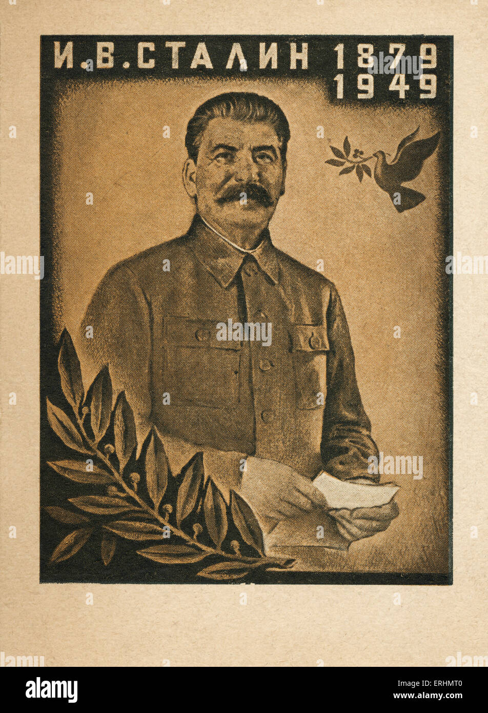 Joseph Stalin (Joseph Vissarionovich Dzhugaschvili) - leader sovietico. 21 Dicembre 1879 - 5 marzo 1953. La Russia. Datato 1879 - 1949 commemora Stalin il settantesimo compleanno. Foto Stock