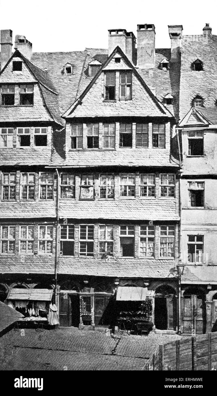Mayer Amschel Rothschild - fondatore della famosa dinastia bancaria, luogo di nascita. In Judengasse, Frankfurt am Main. MAR: 1744 - 19 Foto Stock