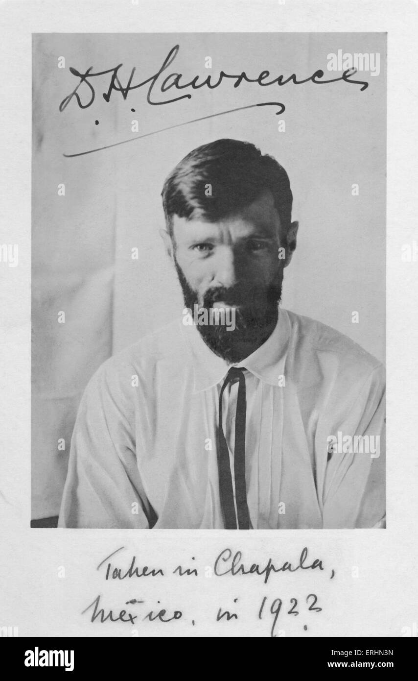 D H Lawrence ritratto preso in Messico 1922 David Herbert Richards Lawrence. 11 Settembre 1885 - 2 marzo 1930. Scrittore inglese Foto Stock