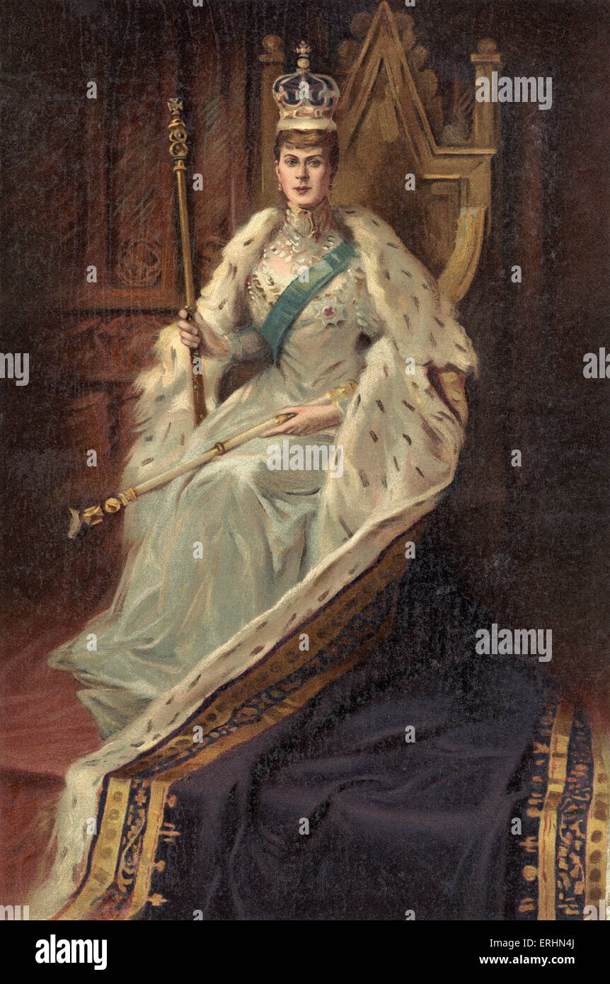 Queen Mary, consorte del re Giorgio V nell'anno della sua incoronazione 1910. Moglie di Re Giorgio V, che regnò dal 6 maggio 1910. Foto Stock