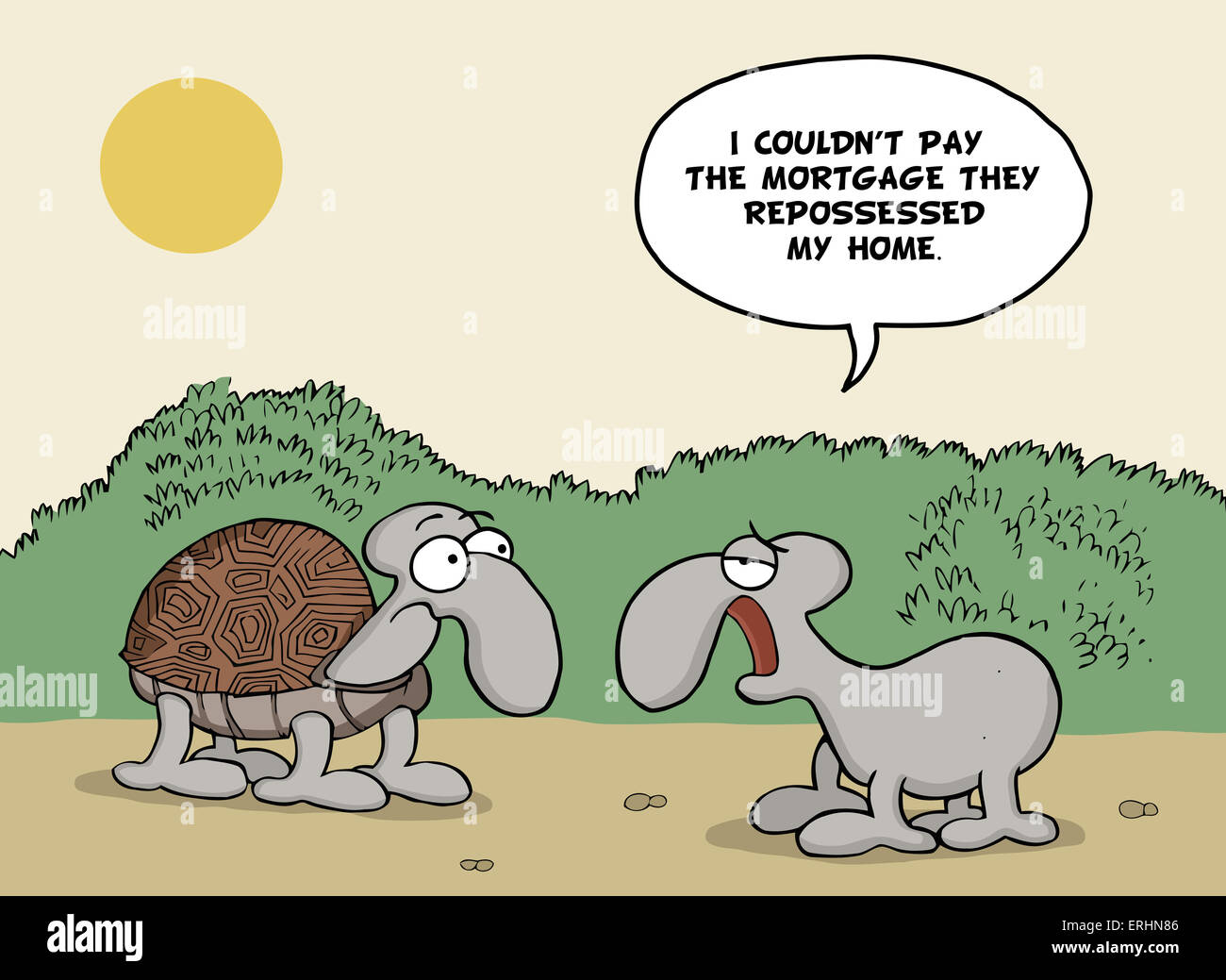 Funny cartoon sugli animali e mutui ipotecari Foto Stock