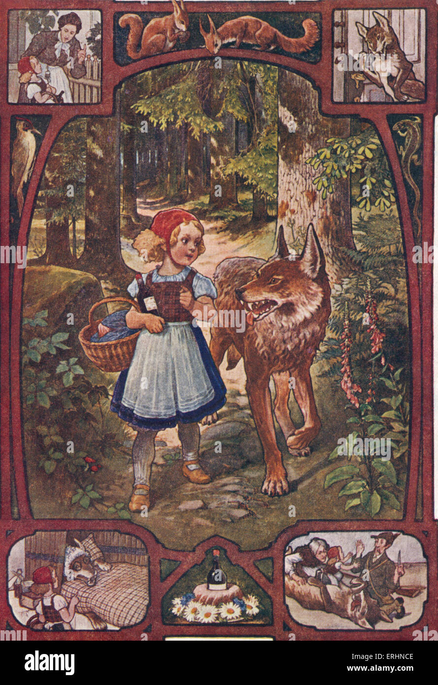 disegni-lupo-e-cappuccetto-rosso-immagini-e-fotografie-stock-ad-alta