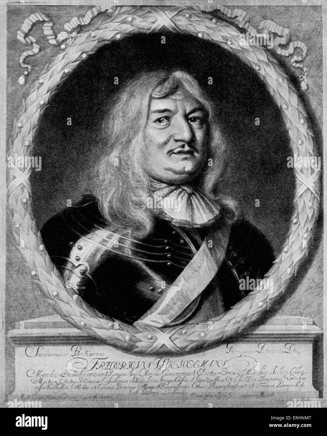 Friedrich Wilhelm (Frederick William) - Ritratto del duca di Prussia ed elettore di Brandeburgo. Incisione di Philipp Foto Stock