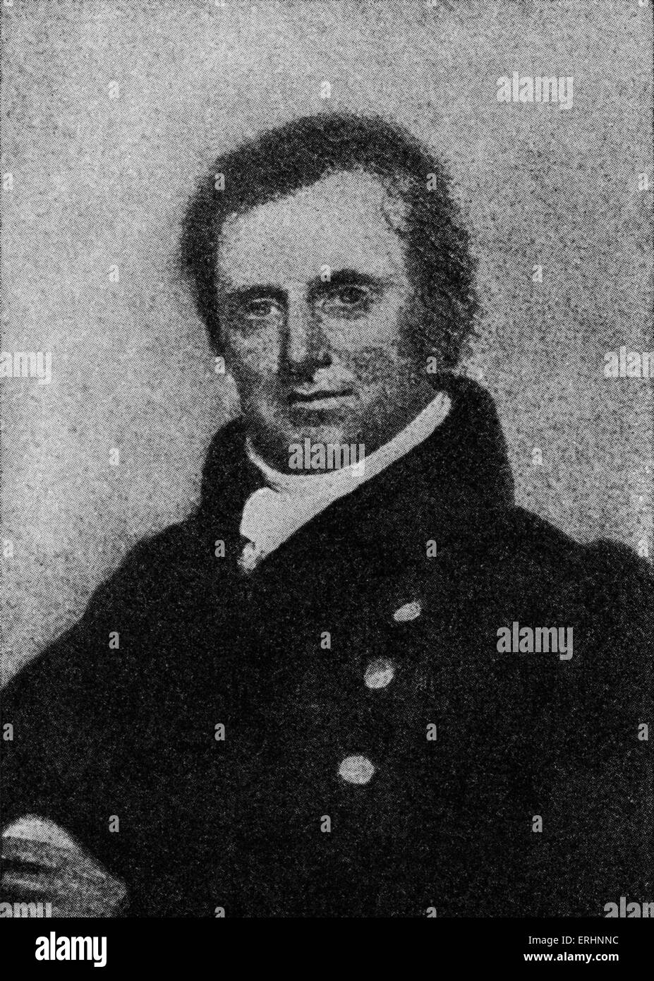 James Fenimore Cooper - romanziere americano: 1789-1851. Incisione dopo la pittura da Jarvis. Foto Stock
