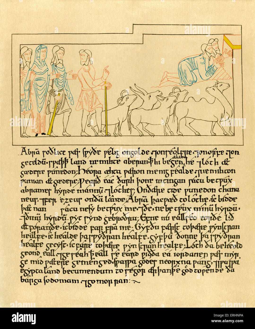 Il vecchio inglese illustrato Hexateuch .(primi sei libri del Vecchio Testamento). Inizio del XI secolo. "Parafrasi del Foto Stock