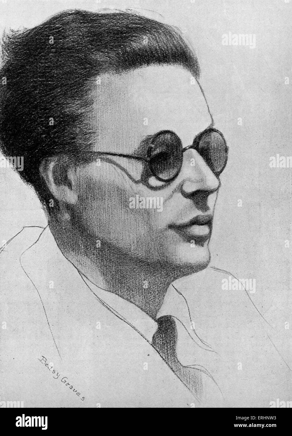 Aldous Huxley - c.1931. Scrittore inglese: 26 luglio 1894 - 22 novembre 1963. A partire da un disegno di Betsy tombe (date sconosciuto). Foto Stock