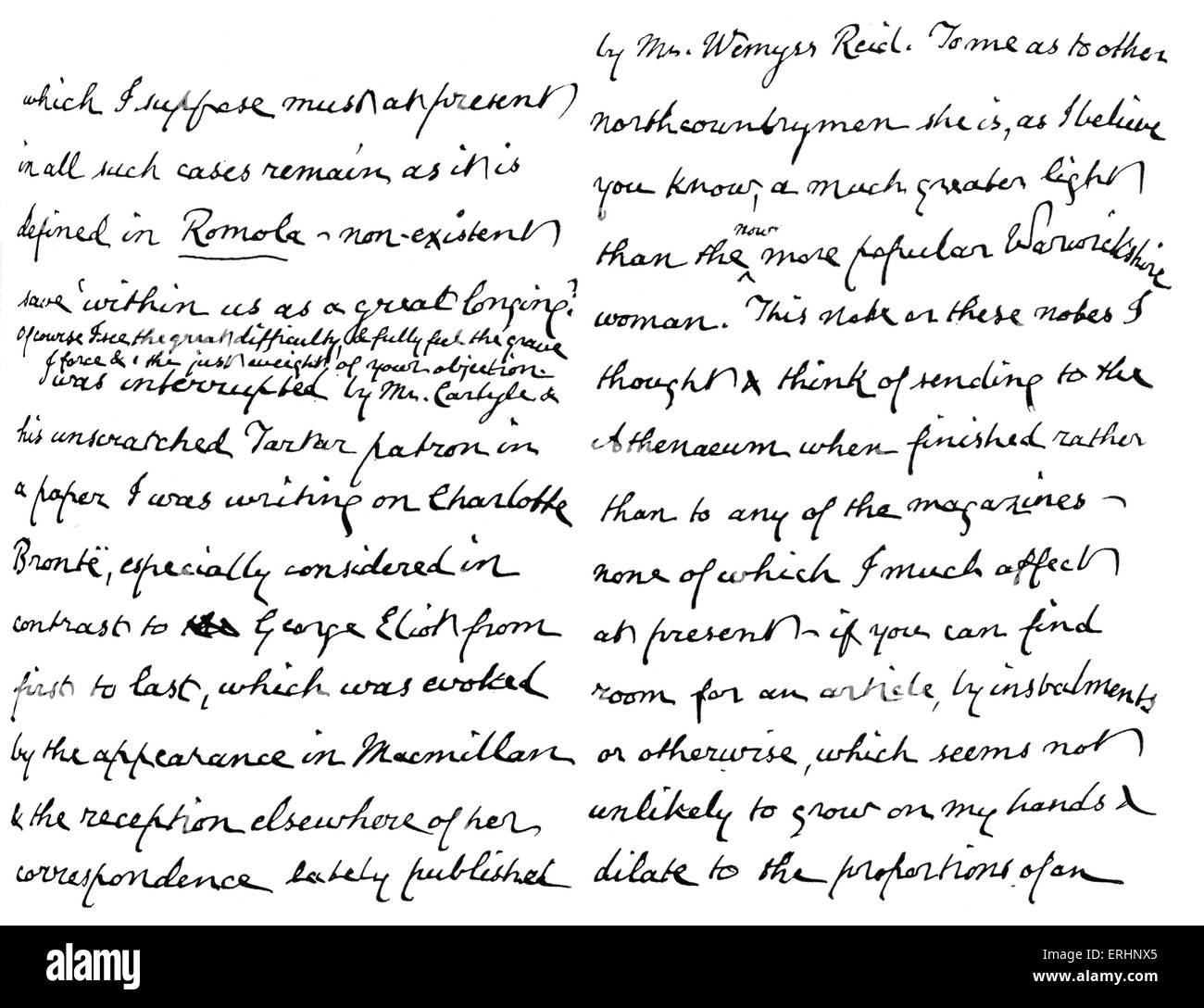 Algernon Charles Swinburne - lettera manoscritta da Swinburne a Editor dell'Ateneo, 13 gennaio 1877. Poeta inglese, 5 Foto Stock