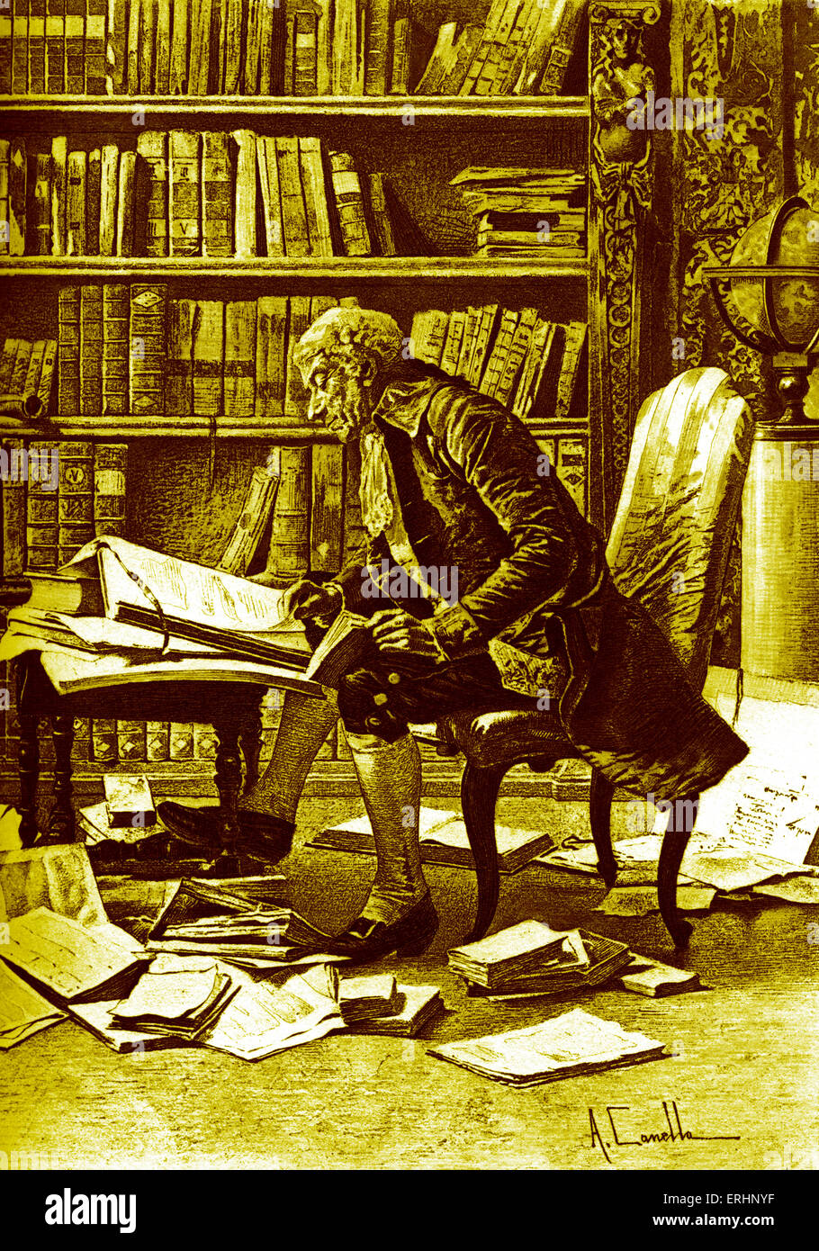 'Un ricercatore appreso' - Illustrazione di una Canella. C.1880. Foto Stock