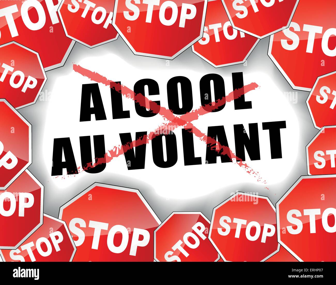 Vettore illustrazione francese di interrompere la guida in stato di ebbrezza Illustrazione Vettoriale