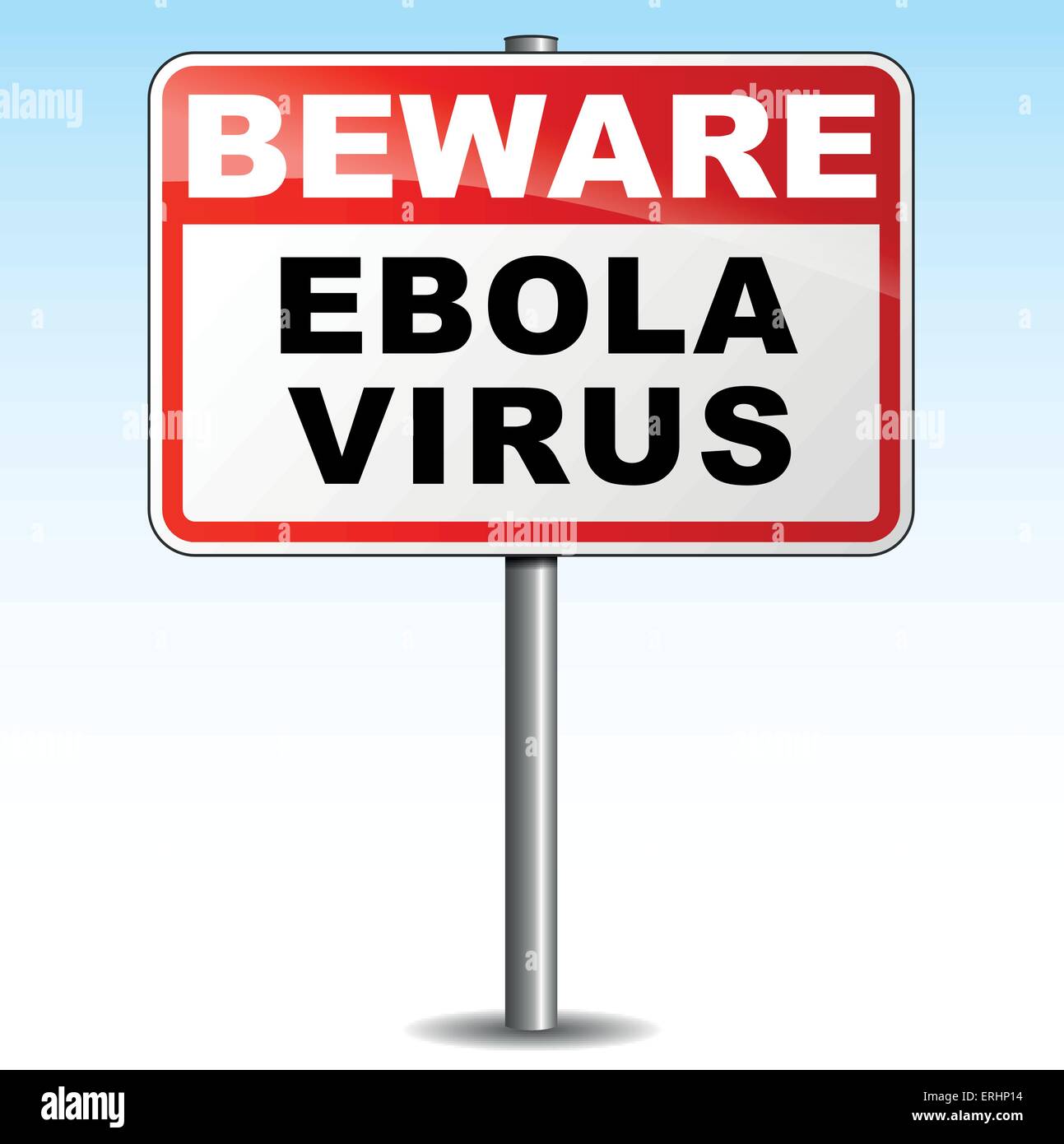 Illustrazione di vettore di virus ebola signpost su sfondo bianco Illustrazione Vettoriale