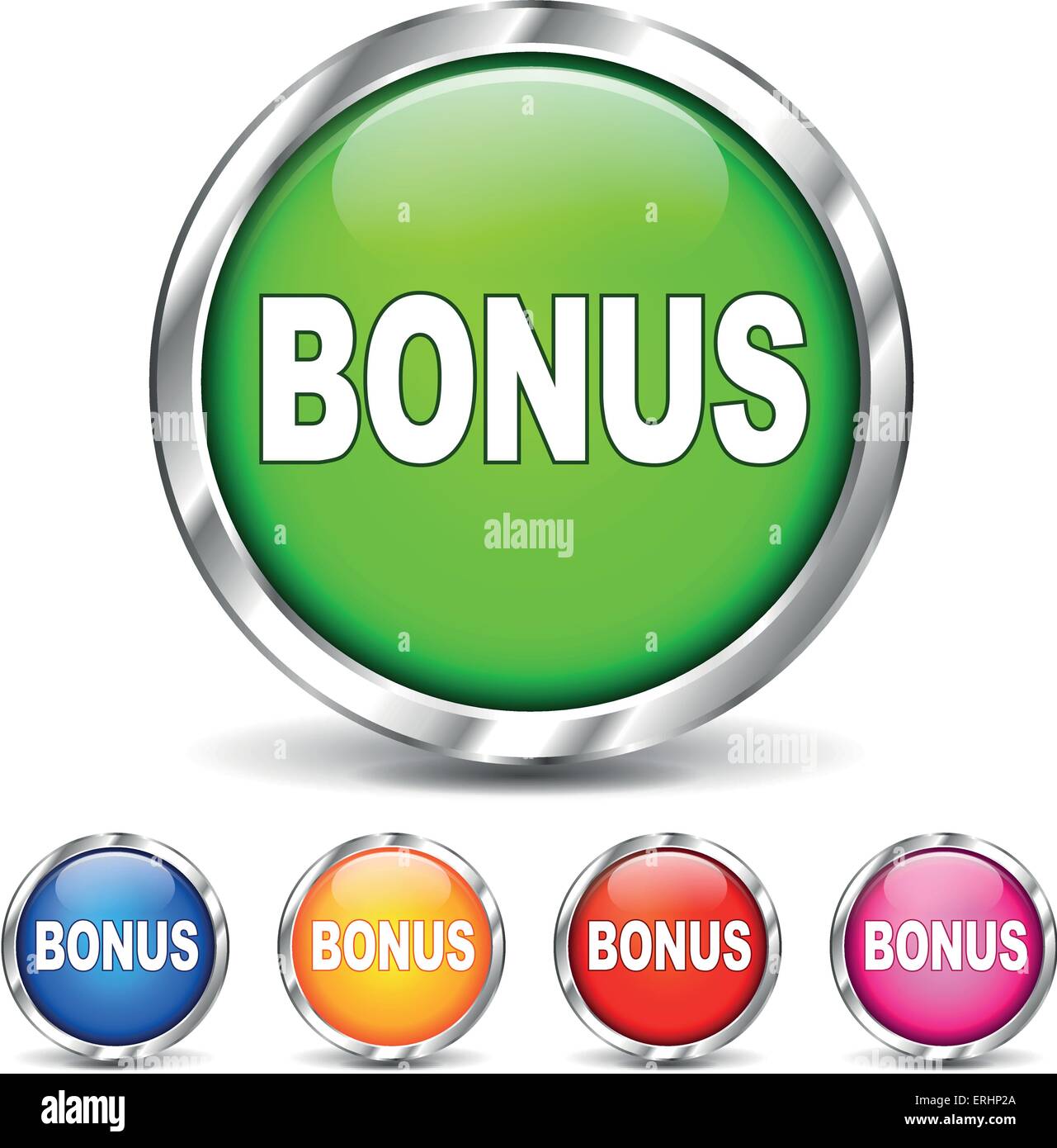 Illustrazione Vettoriale di bonus chrome icone su sfondo bianco Illustrazione Vettoriale