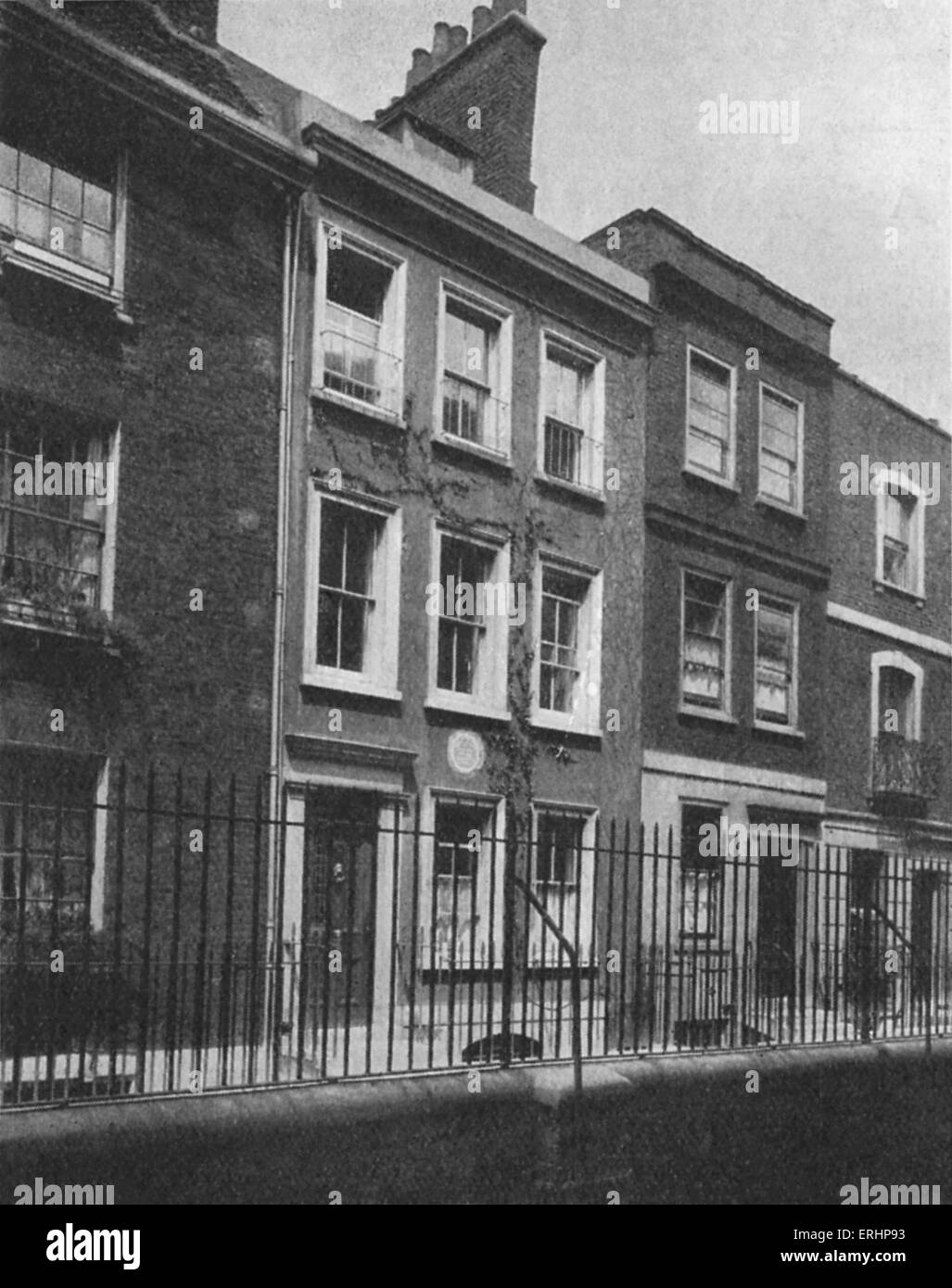 Leigh Hunt - Leigh Hunt 's casa in Alto Cheyne Row, a Chelsea, Londra. Qui visse nel 1894 durante un momento di difficoltà finanziarie. Foto Stock