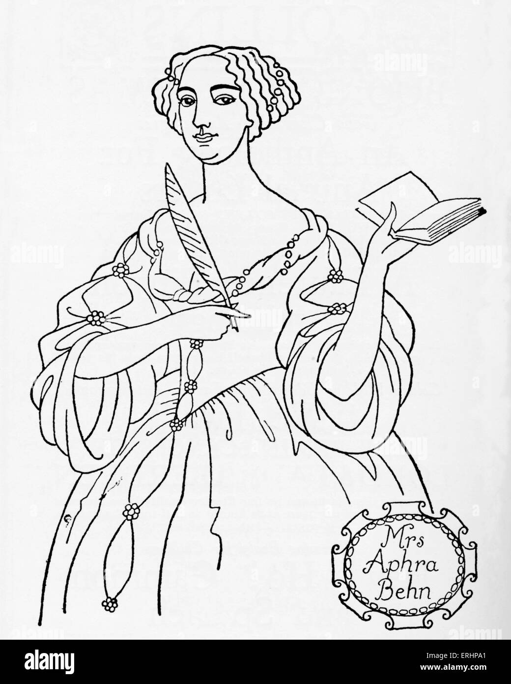 Aphra Behn - drammaturgo e scrittore del restauro: 10 luglio 1640 - 16 aprile 1689. Disegno di J Parchi di Gower. (Date sconosciuto). Foto Stock