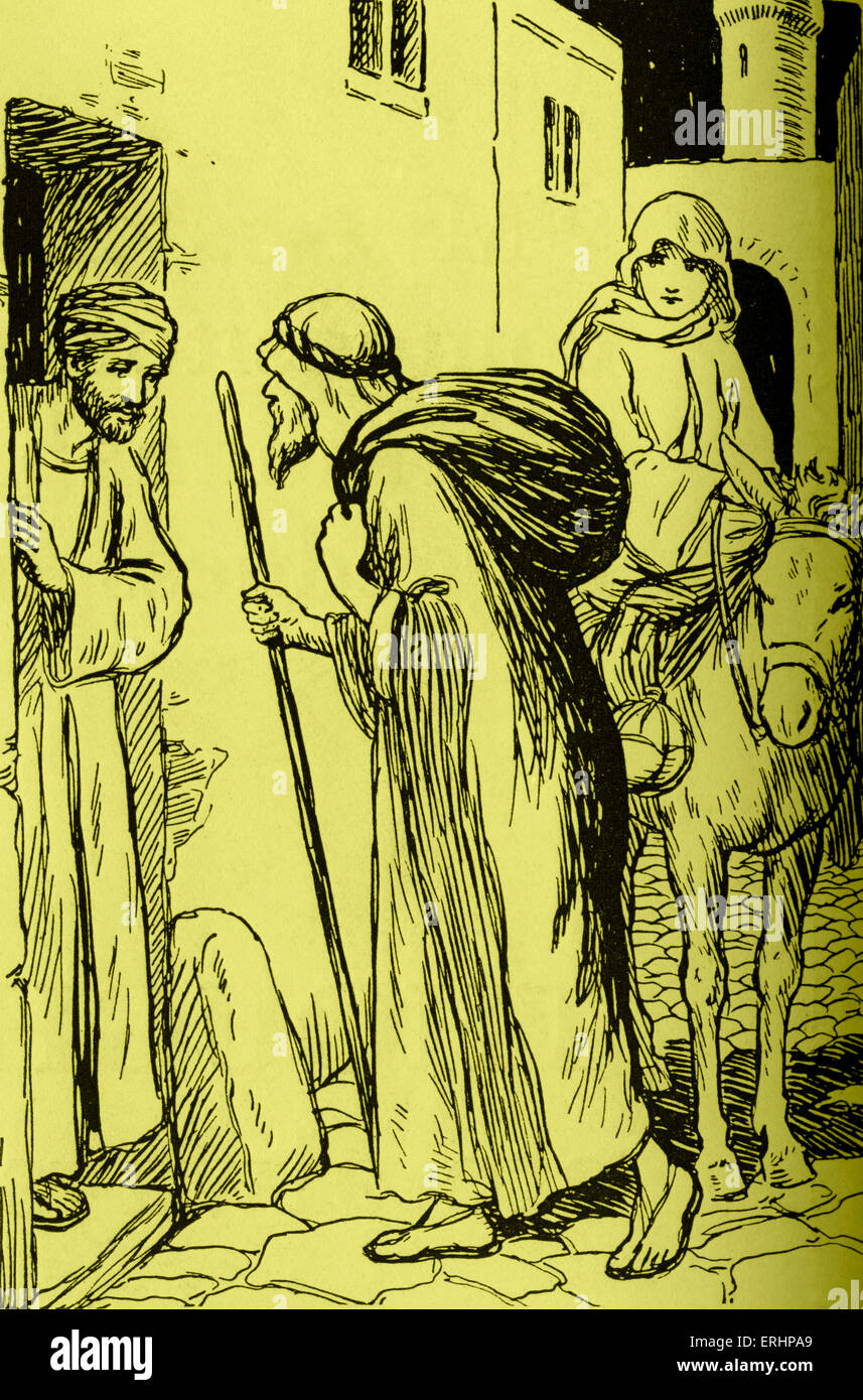 La storia di Natale - dalla Violetta M Methley, 1927. La didascalia recita: 'Non c era posto per loro.' Artista sconosciuto. (Nessuna camera a Foto Stock