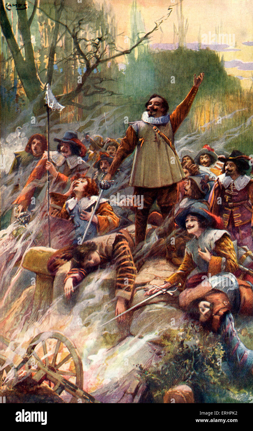 Savinien Cyrano de Bergerac - scena di battaglia dal gioco circa il drammaturgo francese: 6 marzo 1619 - 28 luglio 1655. Foto Stock