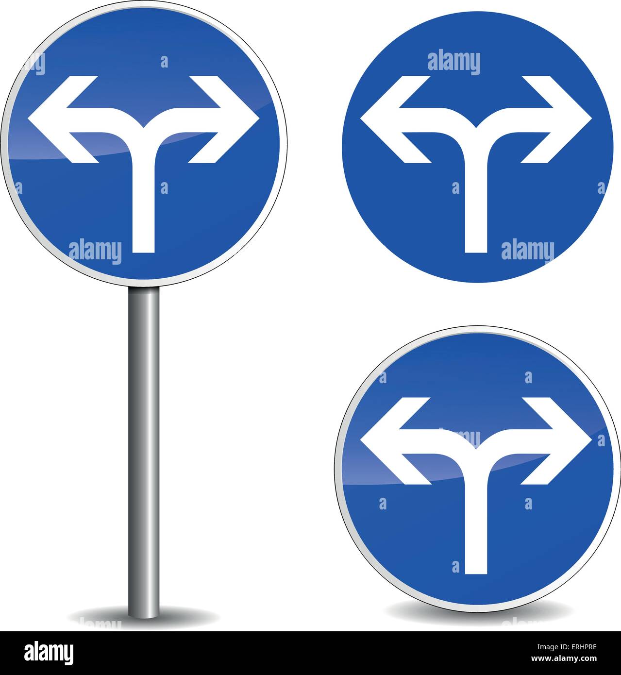 Illustrazione Vettoriale di freccia segno blu su sfondo bianco Illustrazione Vettoriale