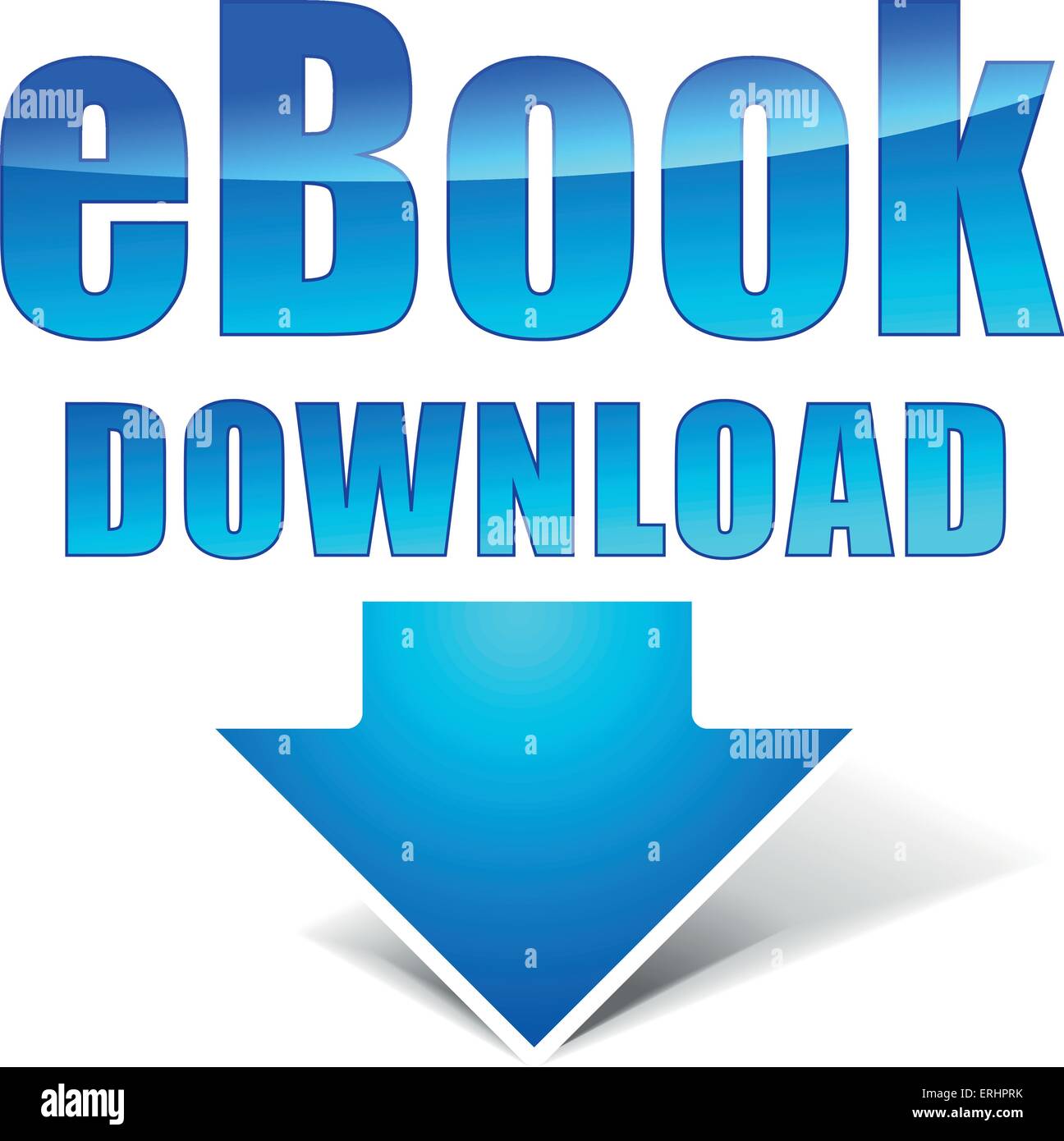 Illustrazione Vettoriale di e-book icona di download su sfondo bianco Illustrazione Vettoriale