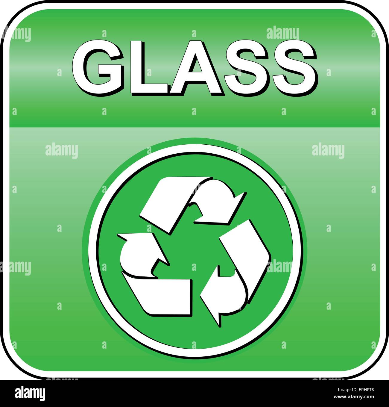 Illustrazione Vettoriale di riciclare vetro icona su sfondo bianco Illustrazione Vettoriale