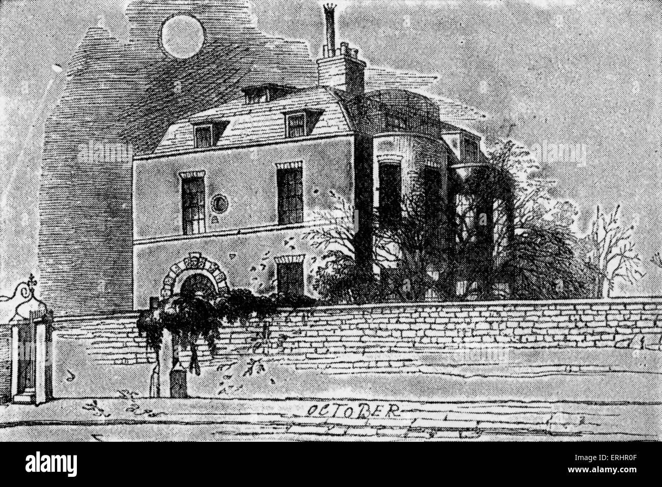 Charles Dickens - hanno vissuto a 1 Devonshire Terrace, Marylebone Road, Londra 1839-1851. Schizzo di Daniel Maclise. 7 febbraio 1812 - giugno 1870. Foto Stock