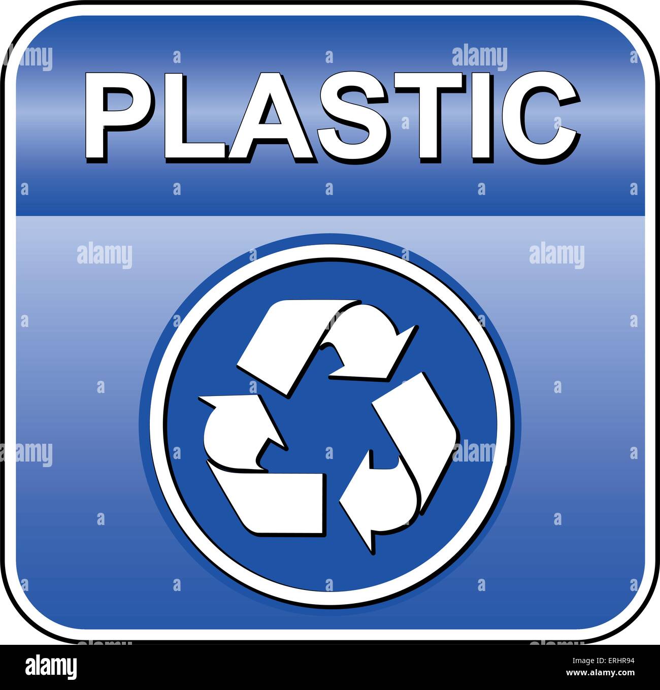 Illustrazione Vettoriale di riciclo di plastica icona su sfondo bianco Illustrazione Vettoriale