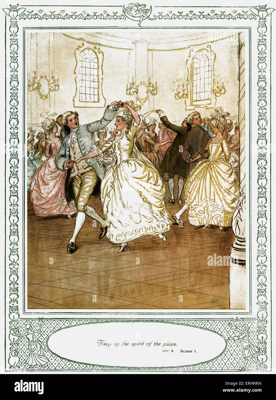 Oliver Goldsmith 's play - "Egli si china a conquistare o gli errori di una notte". Atto 3, Scena 1 - "mantenere lo spirito del Foto Stock