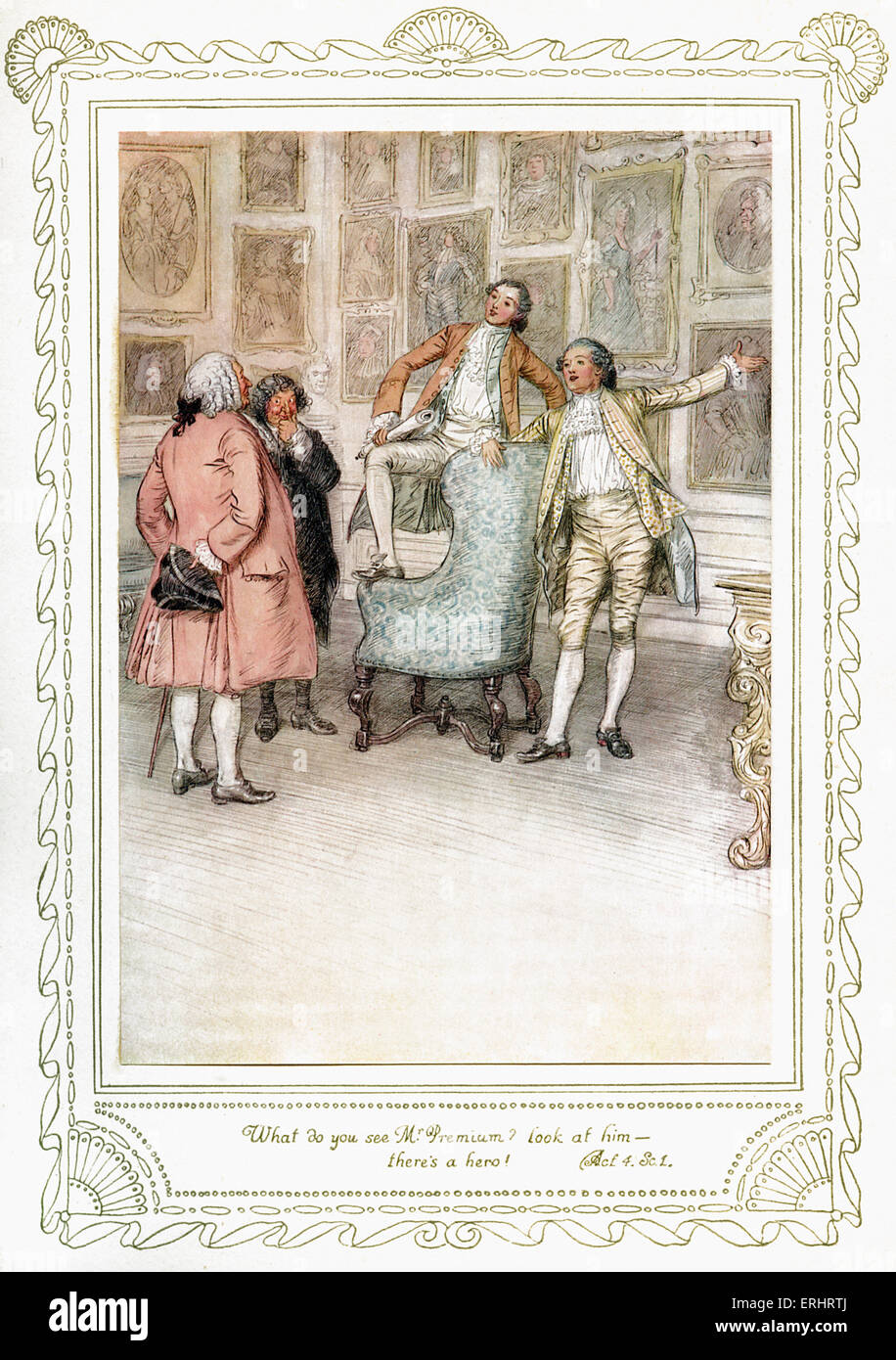 Richard Brinsley Sheridan's play - " La Scuola per lo scandalo". Atto 4, Scena 1 - "Che cosa vedere il sig. Premium? Guardate a lui - Foto Stock