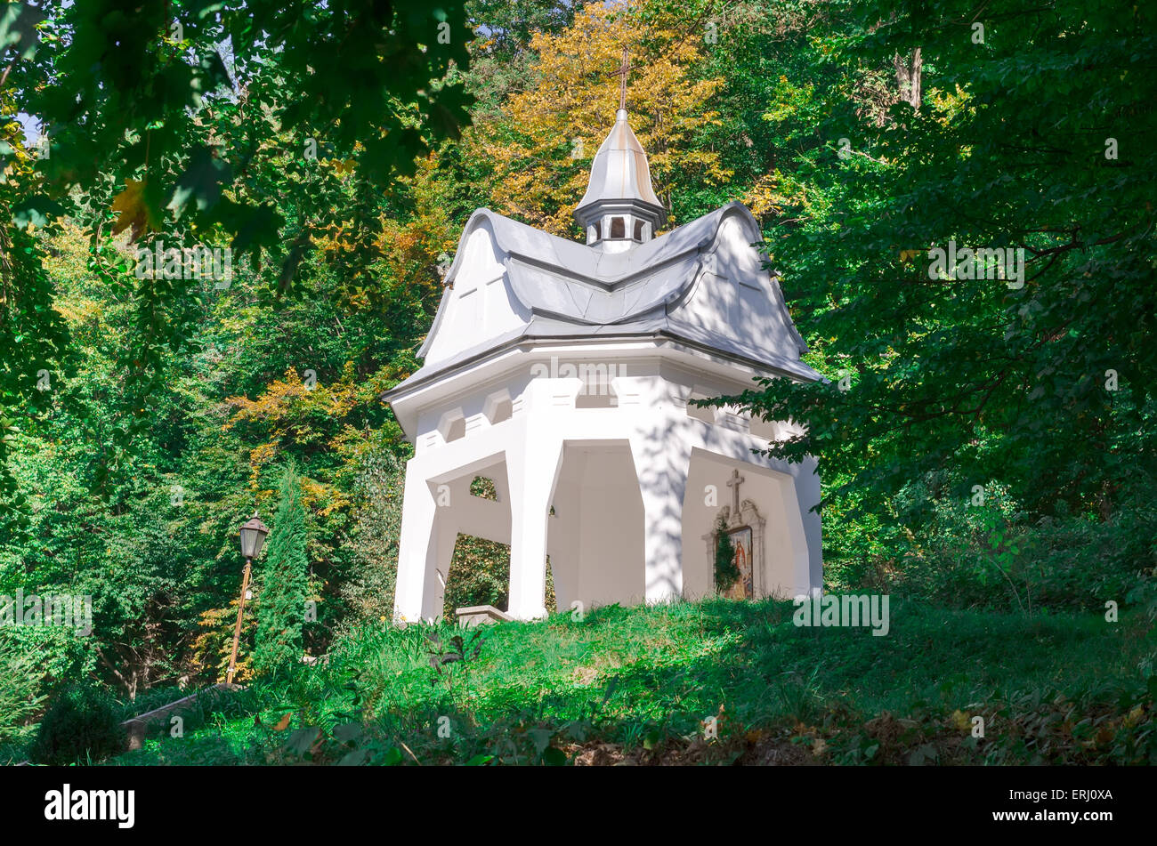 Piccola chiesa in legno Foto Stock