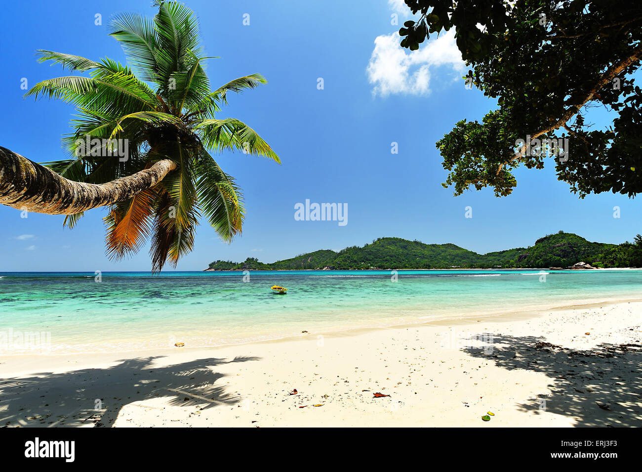 Baie Lazare, Beach sull'Isola Mahe, Seicelle Foto Stock