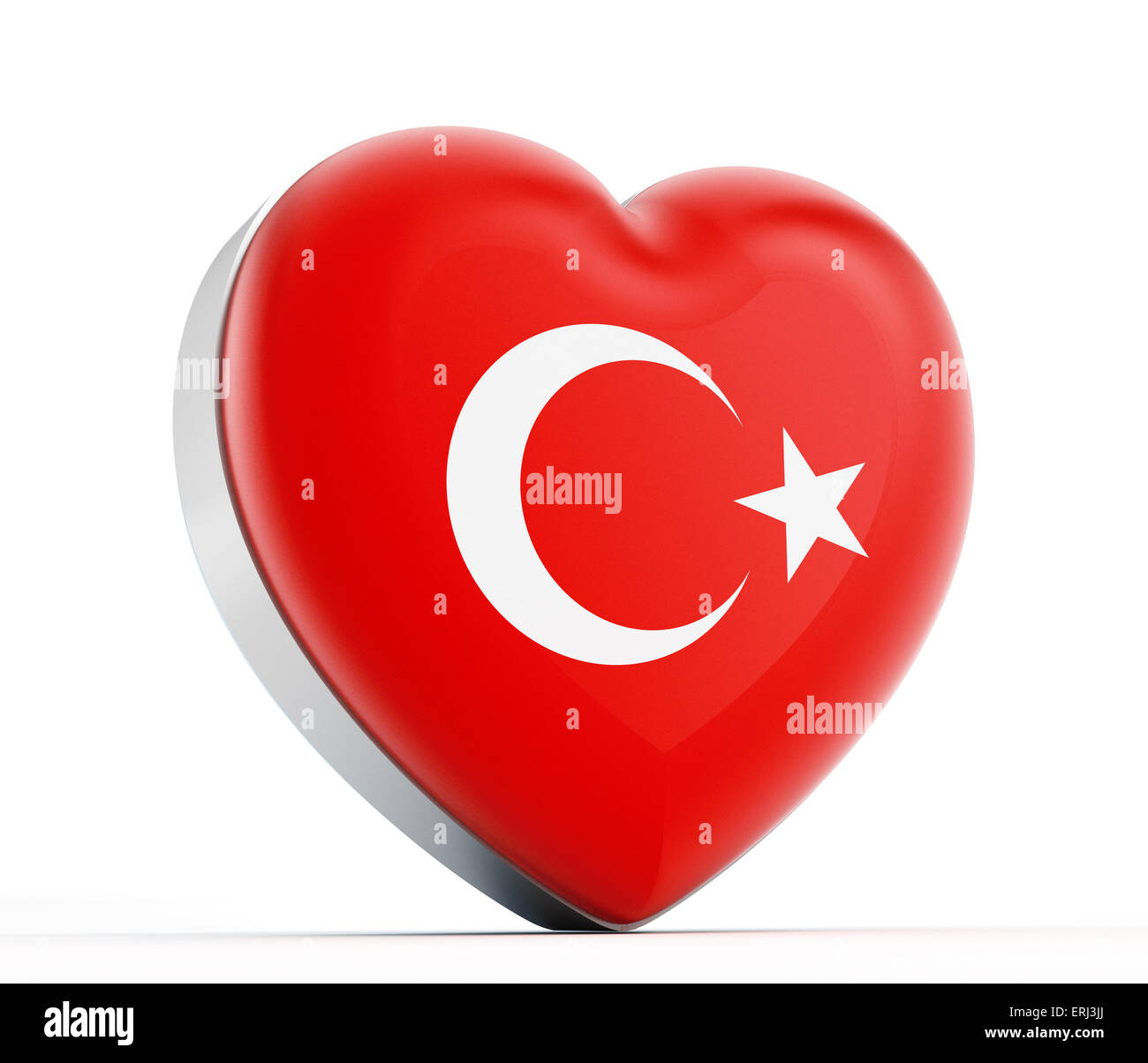 Io amo la Turchia a forma di cuore bandiera turca. Foto Stock