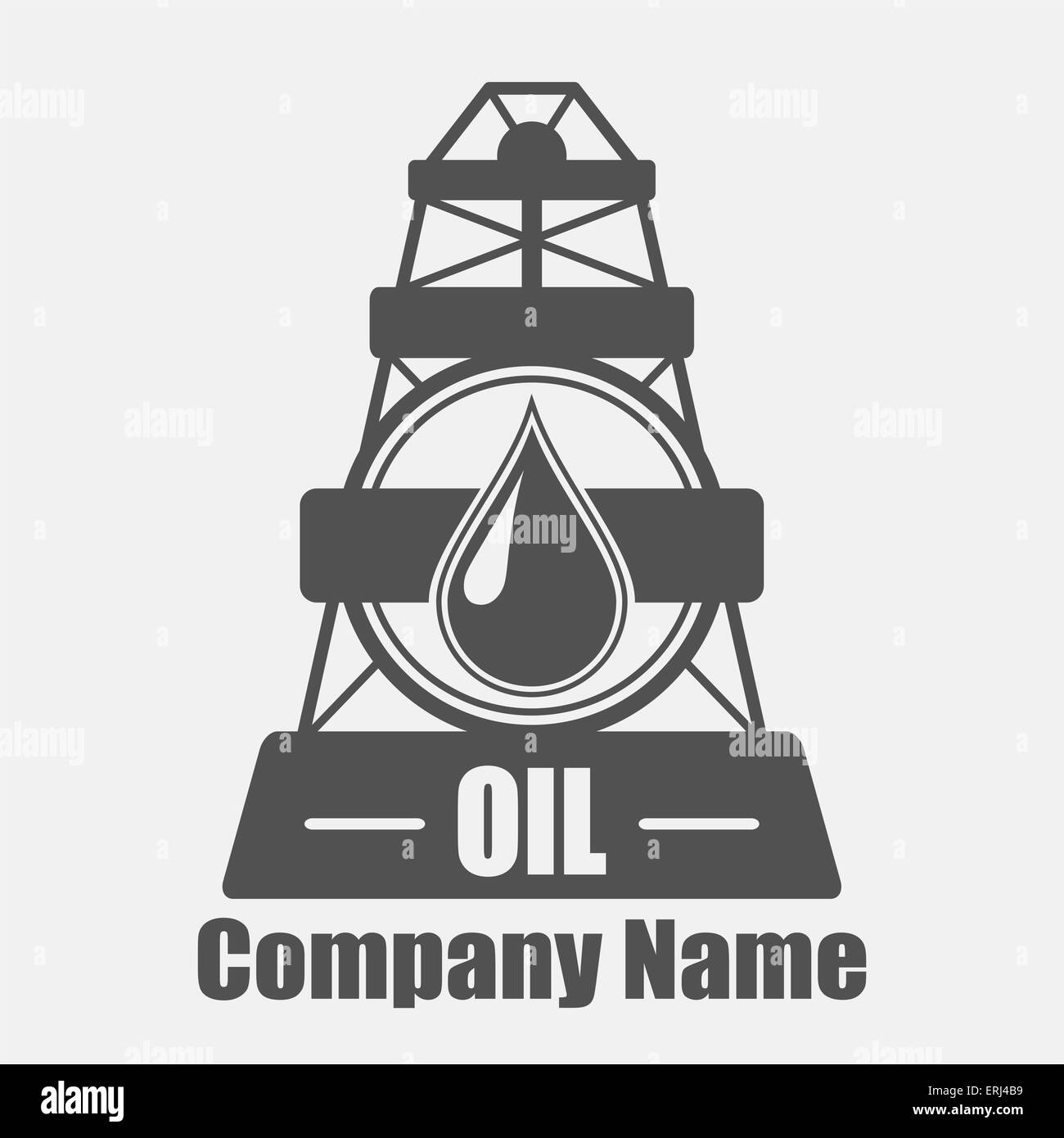 Oil Company logo. Illustrazione Vettoriale su sfondo grigio. Illustrazione Vettoriale