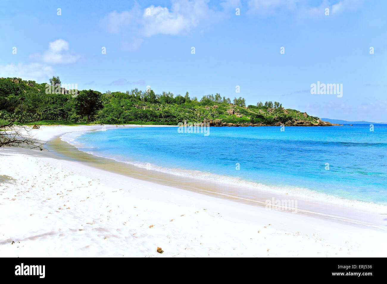 Anse Cocos, Beach sull'isola di La Digue, Seicelle Foto Stock