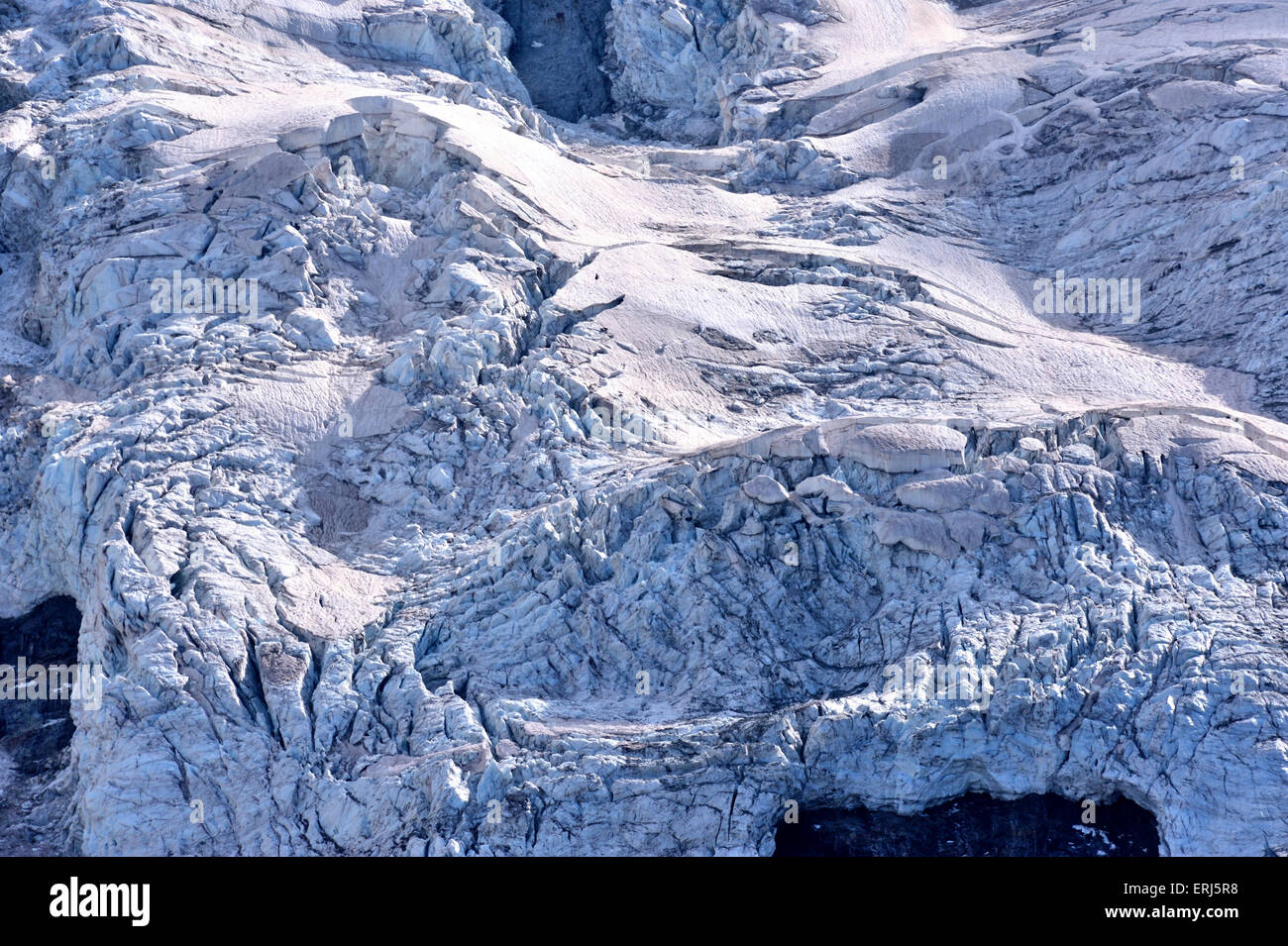 Lingua del ghiacciaio del Monte La Meije, sulle Alpi francesi, Francia Foto Stock